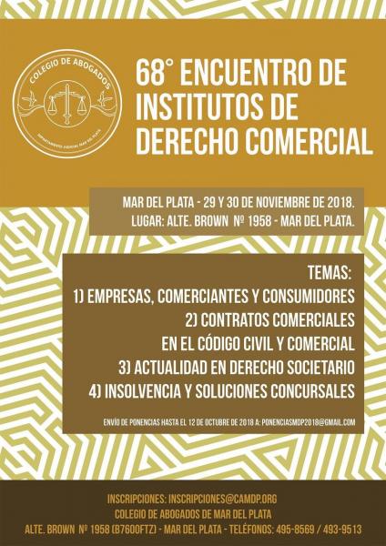 68º ENCUENTRO DE INSTITUTOS DE DERECHO COMERCIAL DE LA PROVINCIA