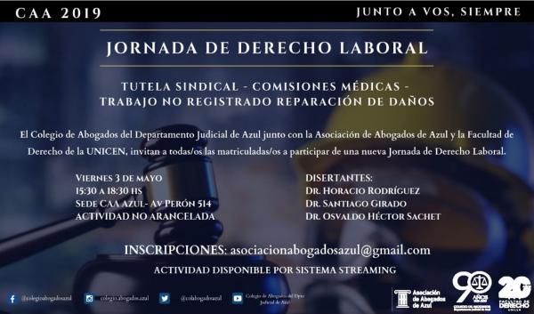 HOY SE REALIZARÁ LA JORNADA DE DERECHO LABORAL