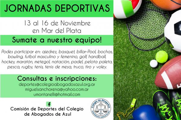 Falta muy poco para las 44° Jornadas Deportivas Interdepartamentales Mar del Plata 2019