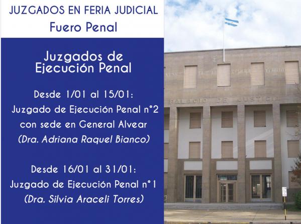Juzgados de turno durante la Feria Judicial
