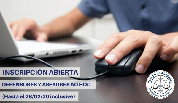 El 28/02 finaliza la inscripción al listado de Defensores y Asesores Ad Hoc