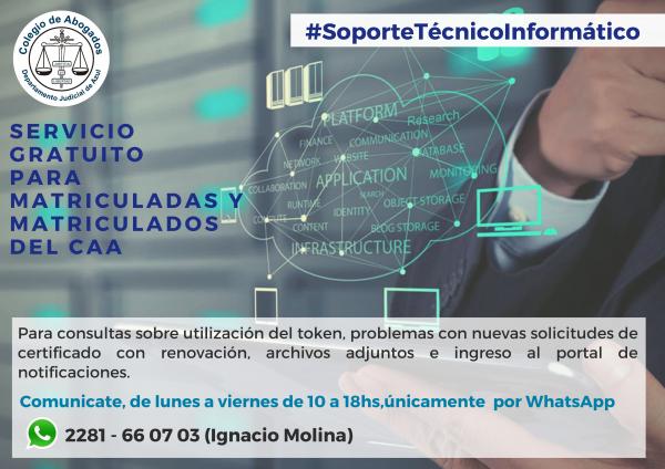 Soporte Técnico Informático gratuito para matriculadas y matriculados