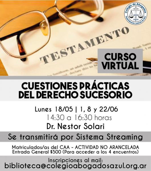 Curso: Cuestiones prácticas del derecho sucesorio