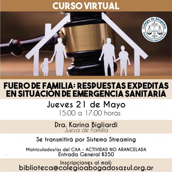 Charla: “Fuero de Familia: Respuestas expeditas en situación de emergencia sanitaria”