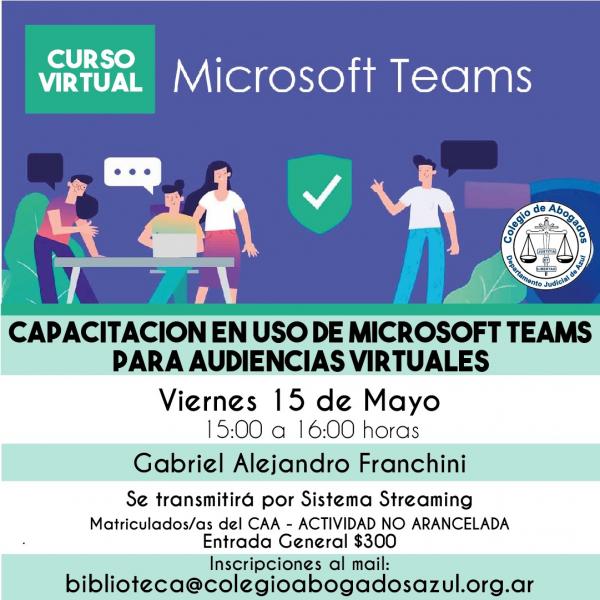 Capacitación en uso de Microsoft Team para audiencias virtuales