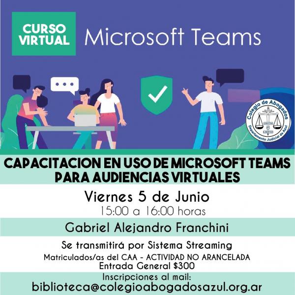 Capacitación en uso de Microsoft Team para audiencias virtuales