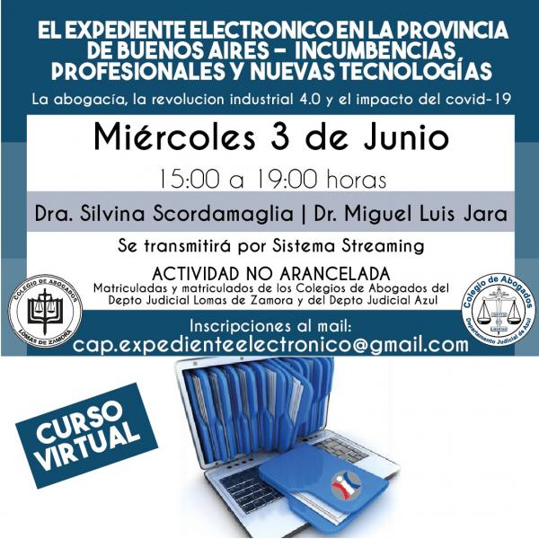 Capacitación: El expediente electrónico en la Pcia de Bs As – Incumbencias profesionales y nuevas tecnologías