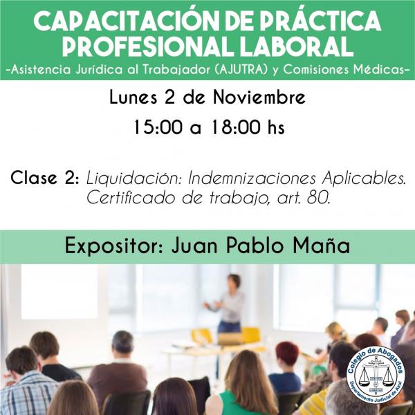 Capacitación de práctica profesional laboral.