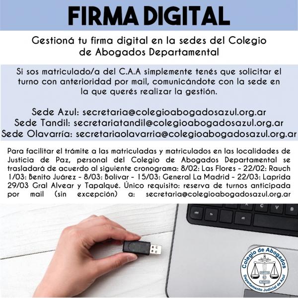 Gestioná tu firma digital en la sedes del Colegio de Abogados Departamental