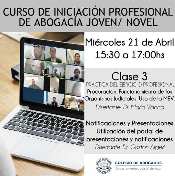 Curso de iniciación profesional de Abogacía Joven/Novel