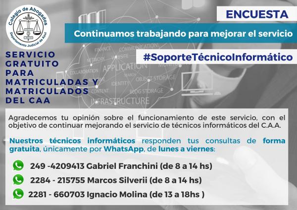 Encuesta para mejorar el servicio de técnicos informáticos del C.A.A