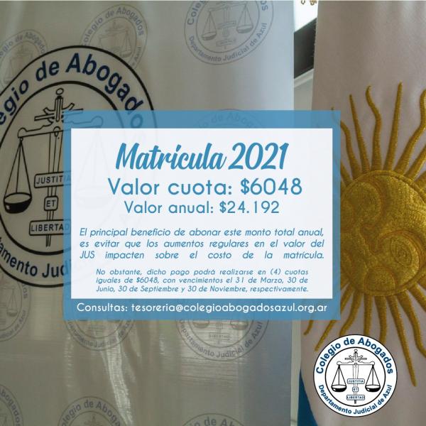 El 30 de noviembre venció la última cuota de la matrícula anual