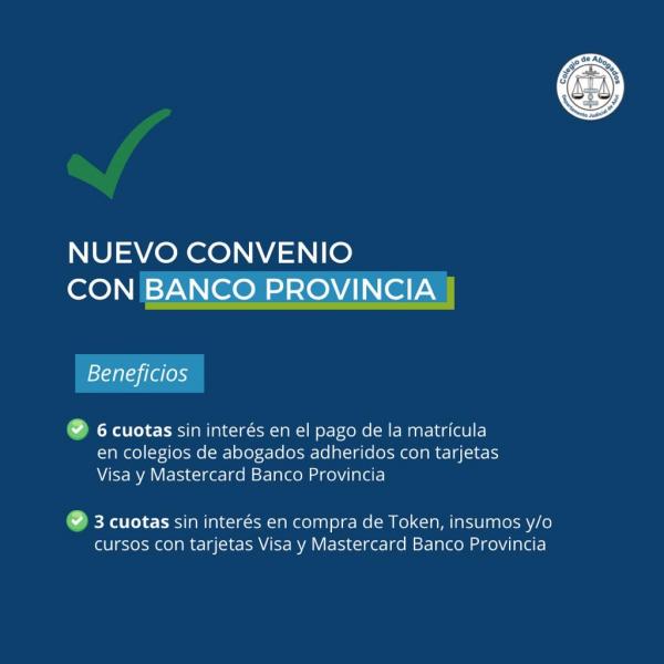 El Colegio de Abogados Departamental celebró nuevos convenios con el Banco Provincia