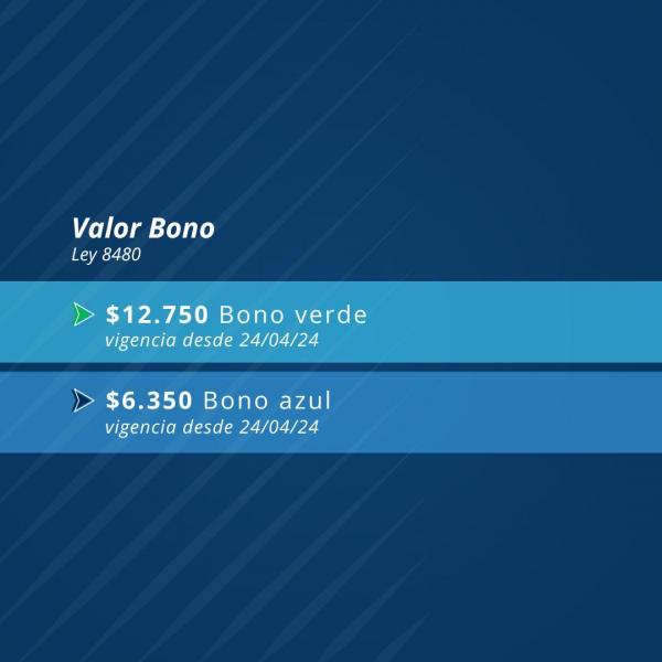 Valores Bono Ley 8480
