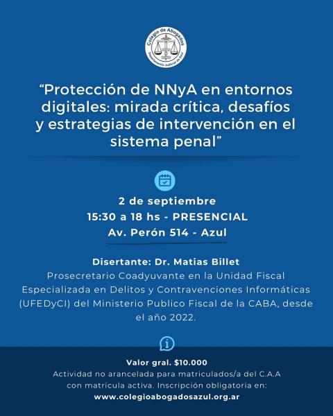 El Colegio organizó una charla sobre protección de NNyA en entornos digitales