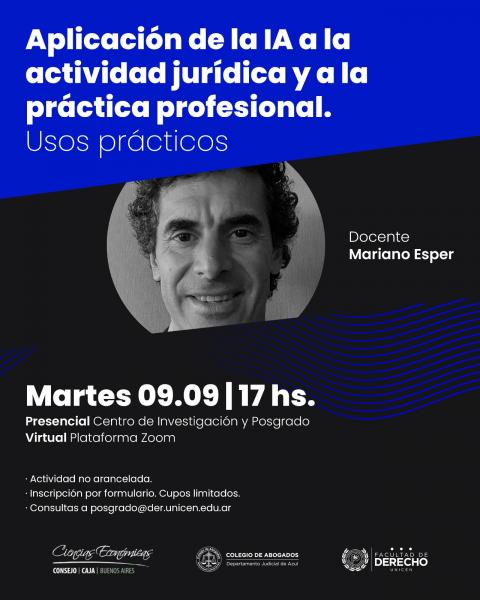 Nueva propuesta: Charla sobre aplicación de la IA a la actividad jurídica y a la práctica profesional