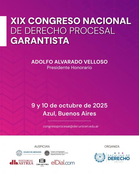 XIX Congreso Nacional de Derecho Procesal Garantista en Azul