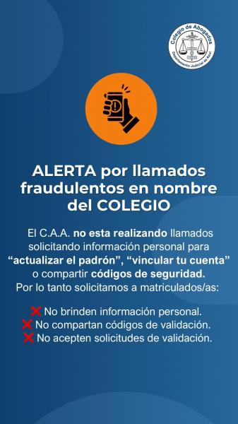 Alerta por llamados fraudulentos en nombre del Colegio