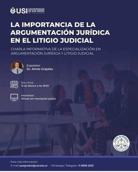 Charla informativa de la Especialización en Argumentación Jurídica de la USI