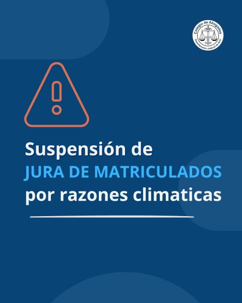 Se resolvió la suspensión de la jura de matriculados de mañana