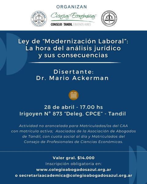 LEY DE “MODERNIZACIÓN LABORAL”: LA HORA DEL ANÁLISIS JURÍDICO Y SUS CONSECUENCIAS