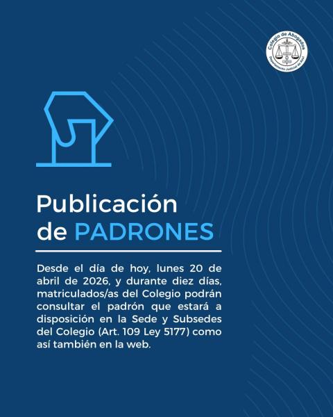 Publicación de padrones para elecciones