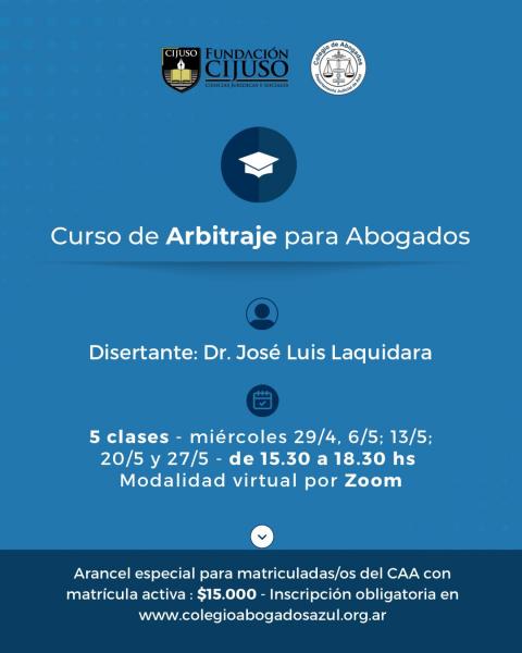 Nuevo curso de arbitraje para abogados