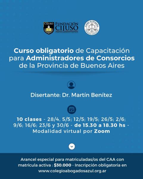Curso de Capacitación para Administradores de Consorcios de Propiedad Horizontal