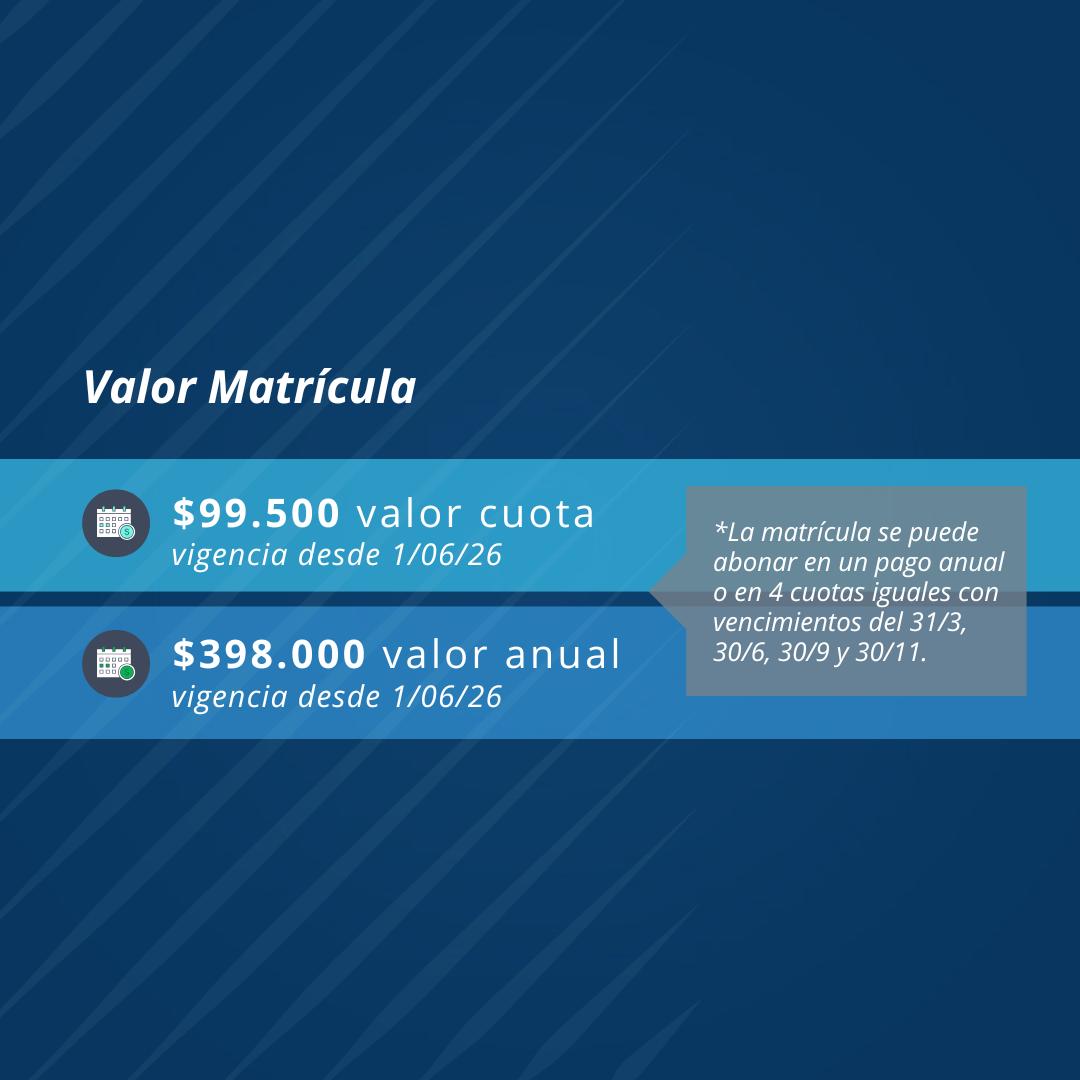 Valor de la matrícula