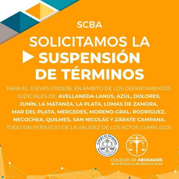 COLPROBA solicitó la suspensión de términos para el martes 7 de mayo