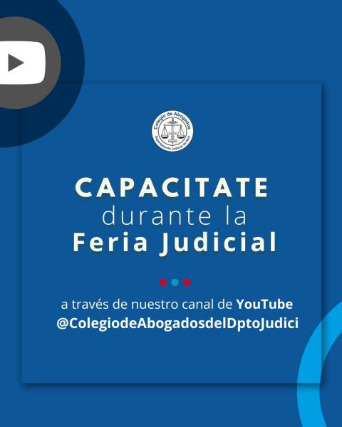 Capacitate durante la Feria Judicial de invierno a través de nuestro canal YouTube