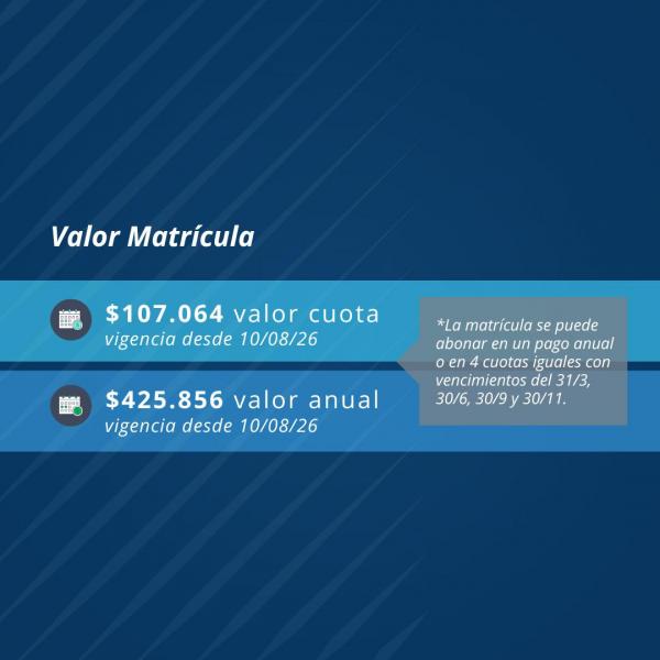 Valor de la matrícula