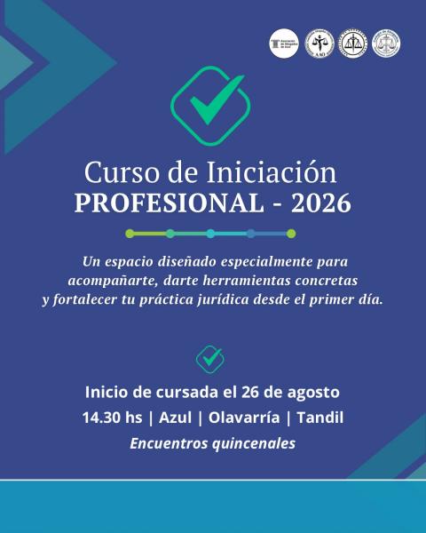 Este miércoles comienza el Curso de Iniciación Profesional para Jóvenes Abogados