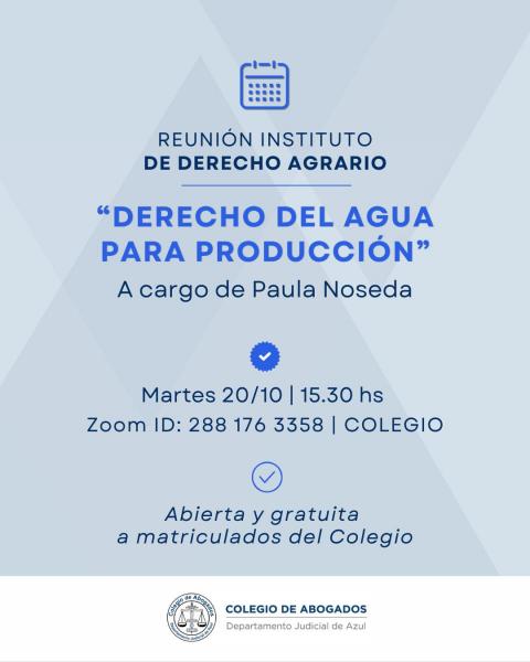 DERECHO DEL AGUA PARA PRODUCCION