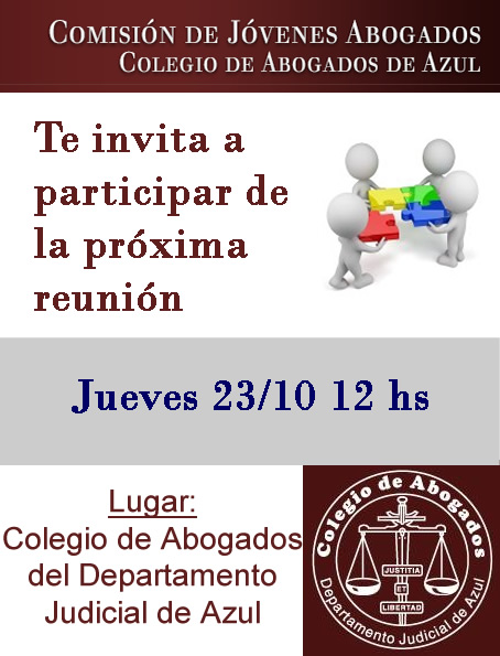 La Comisión de Jóvenes Abogados se reunirá mañana 23 de octubre