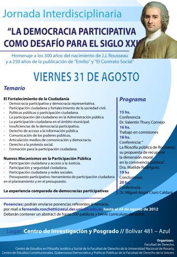 Jornada Interdisciplinaria “La democracia participativa como desafío para el siglo XXI”