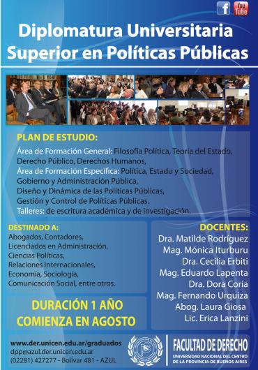 Abierta la inscripción a la Diplomatura Universitaria Superior en Políticas Públicas