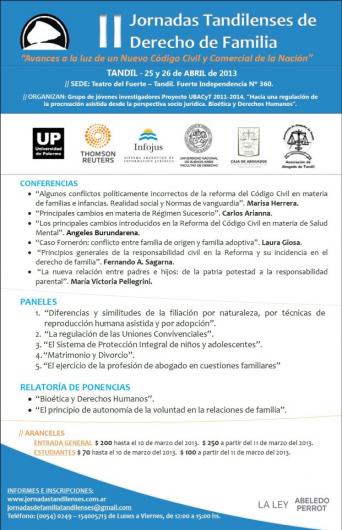 2º Jornadas Tandilenses de Derecho de Familia