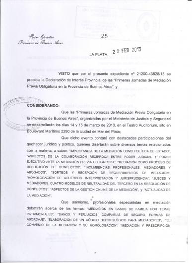 Inscripción a las 1ras Jornadas Provinciales de Mediación Prejudicial Obligatoria