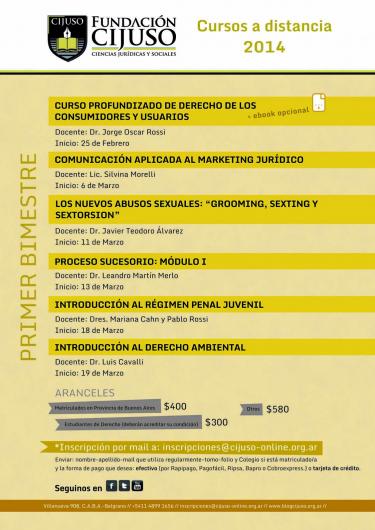 A DISTANCIA: LOS PRIMEROS CURSOS DEL 2014