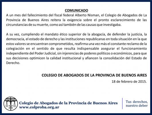 Fallecimiento del Fiscal Federal Alberto Nisman