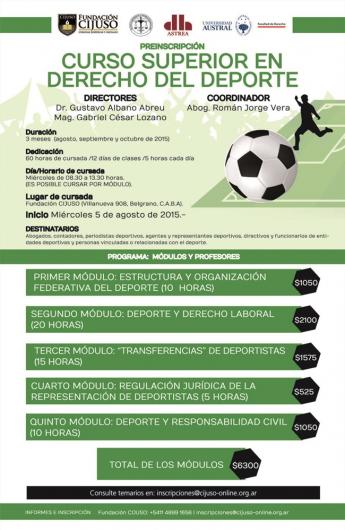 Curso Superior en Derecho del Deporte de CIJUSO