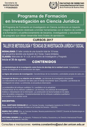 Talleres de posgrado: Metodología y Técnicas de Investigación