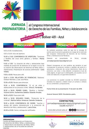 Jornada Preparatoria al Congreso Internacional de Derecho de las Familias, Niñez y Adolescencia