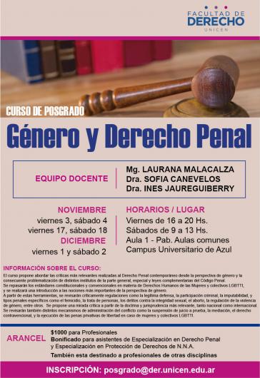 Curso de Posgrado Género y Derecho Penal