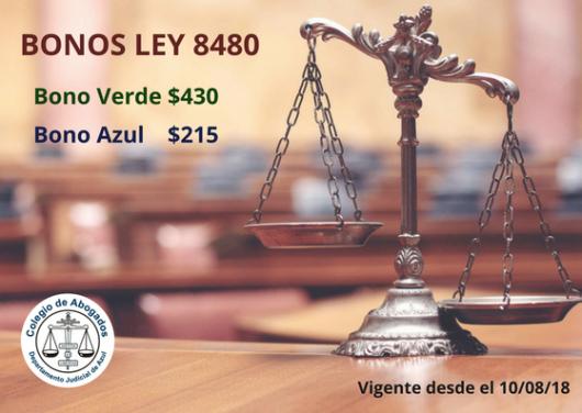 NUEVO VALOR BONOS LEY 8480