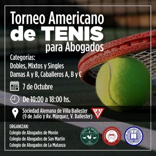 DEPORTES: TORNEO AMERICANO DE TENIS PARA ABOGADOS
